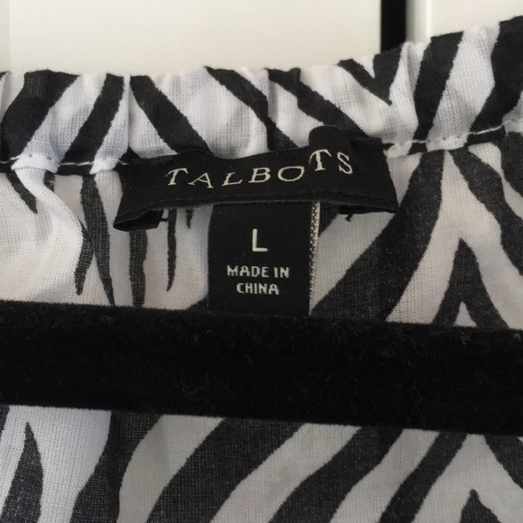 Talbots Strapless Feather Print Coverup Size L - Picture 2 of 4